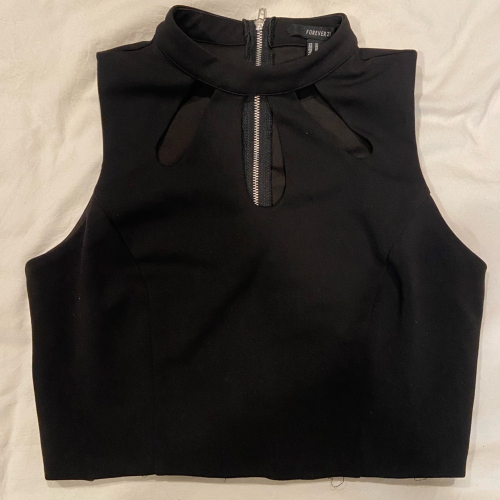 Forever21 Zip-Up Crop Top